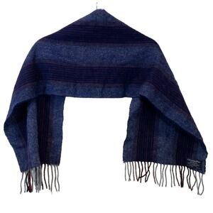Christian Dior  100 % Wool  Blue Multicolor Scarf Made in France